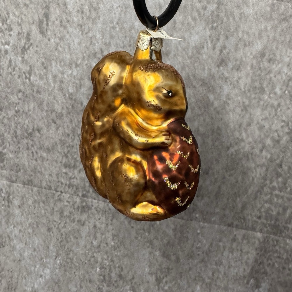 Varsovia Poland Hand Blown European Christmas Ornament Squirrel